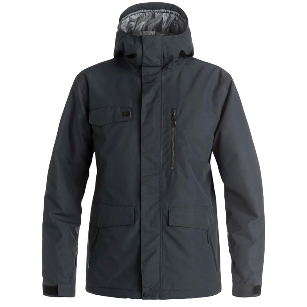 | quicksilver •mens black raft snow jacket •large |